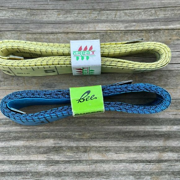 Measurement Tape Tailoring Sewing Tape Lot of 2 Blue Light Yellow Tapes - Picture 7 of 11